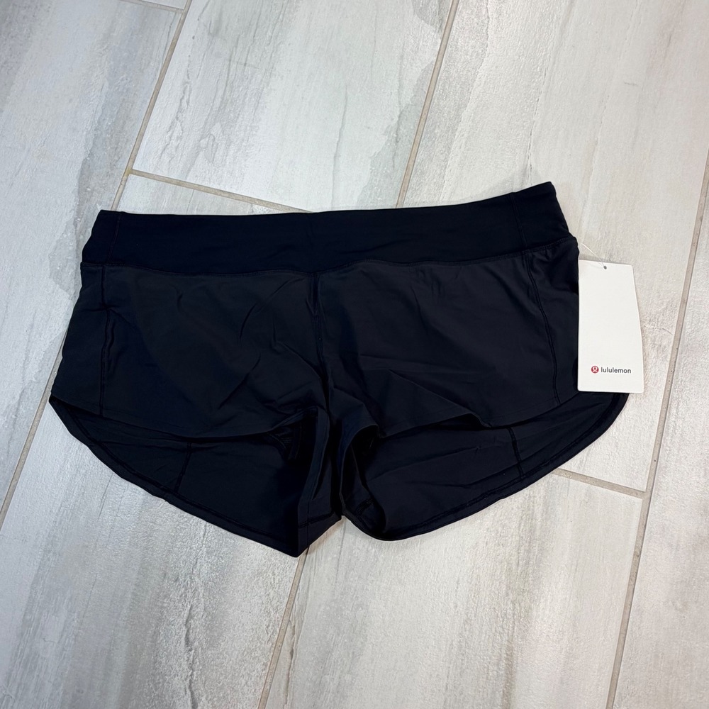 Lululemon Speed Up LR Short 2.5 Lined Black Low Rise Running Shorts 14 LW7AO6R